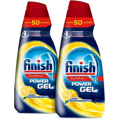 Finish All in 1 Max Power Gel Limón Higiene Lavavajillas 2x 50 lavados Finish All in 1 Max Power Gel Limón Higiene Lavavajillas 2x 50 lavados