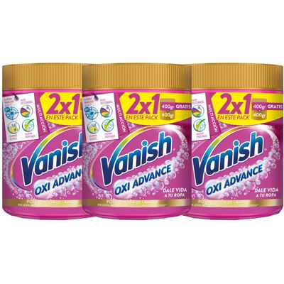 Pack de 3 Vanish Oxi ACTION 900GR( Total 900GR X 3 = 2700GR) Quitamanchas para la ropa, elimina olores, potenciador de Lavado en polvo / Vanish Oxi ACTION 900 Gr - Optimiza el Lavado - Desafía las Pack de 3 Vanish Oxi ACTION 900GR( Total 900GR X 3 = 2700GR) Quitamanchas para la ropa, elimina olores, potenciador de Lavado en polvo / Vanish Oxi ACTION 900 Gr - Optimiza el Lavado - Desafía las