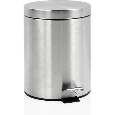 Ninguno Papelera baño metal plateada, cubo de basura de 3L, 5L, 7L y 12L con pedal de acero inoxidable, papelera moderna de metal para baño con cubo interior de plástico. Ninguno Papelera baño metal plateada, cubo de basura de 3L, 5L, 7L y 12L con pedal de acero inoxidable, papelera moderna de metal para baño con cubo interior de plástico.