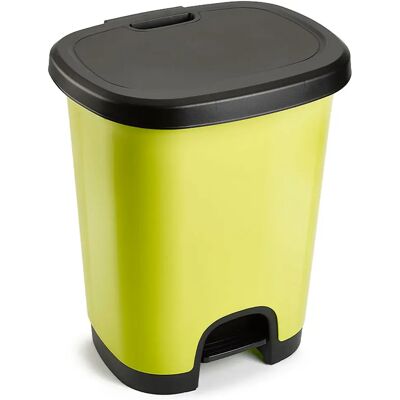 ACAN Tradineur - Cubo de basura con pedal - Fabricado en Plástico - Capacidad de 27 Litros - 45 x 38 x 32 cm - Color Amarillo y Negro ACAN Tradineur - Cubo de basura con pedal - Fabricado en Plástico - Capacidad de 27 Litros - 45 x 38 x 32 cm - Color Amarillo y Negro