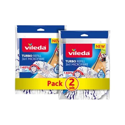 Vileda I Recambios Turbo 3 en 1 I Pack de 2 recambios I 2 unidades. Vileda I Recambios Turbo 3 en 1 I Pack de 2 recambios I 2 unidades.