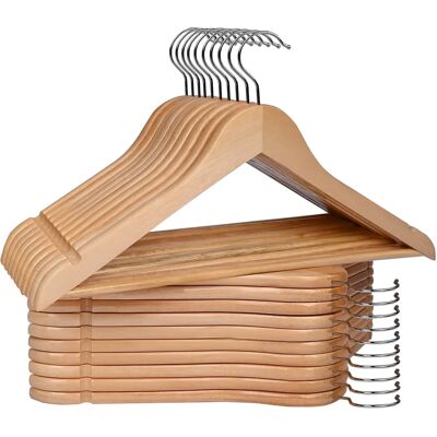 T-Lovendo - Juego de 20 Perchas de Madera Maciza T-Lovendo - Juego de 20 Perchas de Madera Maciza
