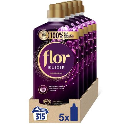 Suavizante Concentrado para la ropa Flor Elixir Sensorial 315 dosis (5x63 lavados) Suavizante Concentrado para la ropa Flor Elixir Sensorial 315 dosis (5x63 lavados)