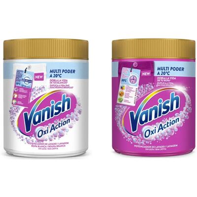 Vanish Oxi Advance Quitamanchas Lote Ropa Blanca + Ropa Color, Elimina Olores, Potenciador Lavado Polvo - 2x400 gr Vanish Oxi Advance Quitamanchas Lote Ropa Blanca + Ropa Color, Elimina Olores, Potenciador Lavado Polvo - 2x400 gr