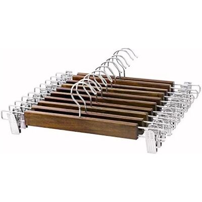 Ninguno Percha de Madera con Pinza Acero, Perchas de Madera Natural, Blanco, Negro, Marrón. Robusta y Brillante Percha para Pantalones Shorts Faldas Calcetines y Ropa Interior, con Clips Antideslizantes y Ninguno Percha de Madera con Pinza Acero, Perchas de Madera Natural, Blanco, Negro, Marrón. Robusta y Brillante Percha para Pantalones Shorts Faldas Calcetines y Ropa Interior, con Clips Antideslizantes y