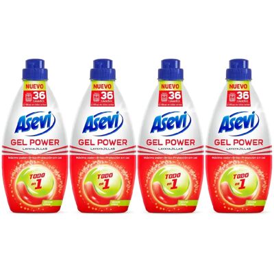 Asevi Gel Lavavajillas para Máquina Max Power, Detergente Lavaplatos Todo en 1, Envase de 720ml, Pack 4 uds - Lavavajillas Líquido Gran Poder Desengrasante, Brillo sin Manchas, Protección Antical, Asevi Gel Lavavajillas para Máquina Max Power, Detergente Lavaplatos Todo en 1, Envase de 720ml, Pack 4 uds - Lavavajillas Líquido Gran Poder Desengrasante, Brillo sin Manchas, Protección Antical,