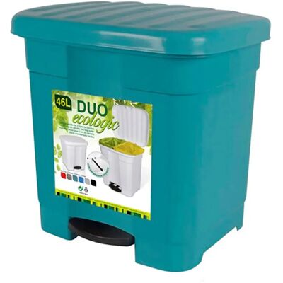 ACAN Tradineur - Cubo de basura verde con pedal 46 litros plástico 45,5 x 43,5 x 39 cm. Contenedor de basura, papelera con separador para colocar dos bolsas, fabricado en España ACAN Tradineur - Cubo de basura verde con pedal 46 litros plástico 45,5 x 43,5 x 39 cm. Contenedor de basura, papelera con separador para colocar dos bolsas, fabricado en España