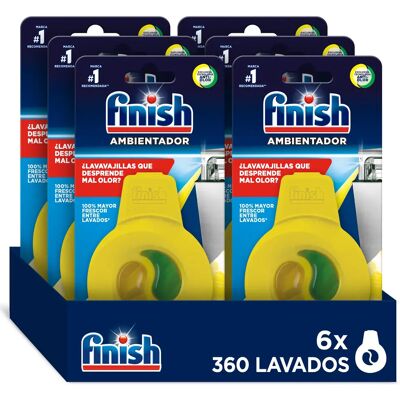 Finish 6x Ambientador Lavavajillas Limón, Evita Mal Olor, Aroma Fresco Lima Limon, Frescor Finish 6x Ambientador Lavavajillas Limón, Evita Mal Olor, Aroma Fresco Lima Limon, Frescor