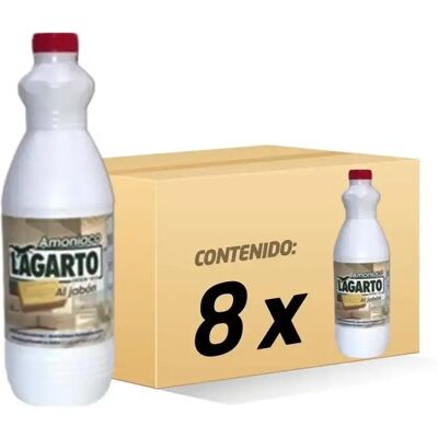 Lagarto Amoniaco Perfumado al Jabón 1,5L - Caja 8 Botellas - Desengrasa y Elimina Manchas (limpieza diaria multiusos) Lagarto Amoniaco Perfumado al Jabón 1,5L - Caja 8 Botellas - Desengrasa y Elimina Manchas (limpieza diaria multiusos)