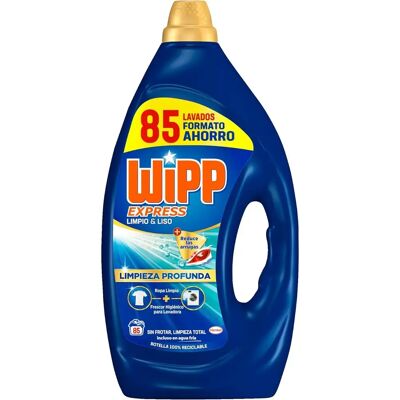 Ninguno Wipp Express- Detergente Líquido- Limpio y Liso para lavadora - 85 lavados - 3825ml Ninguno Wipp Express- Detergente Líquido- Limpio y Liso para lavadora - 85 lavados - 3825ml