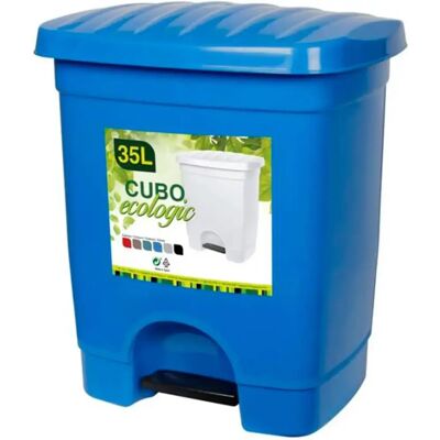 Ninguno C.A - Cubo de Basura Ecológico 35L - Plástico resistente - 1 compartimento y pedal - Contenedor de residuos y papelera de reciclaje - 45 x 39 x 31 cm Ninguno C.A - Cubo de Basura Ecológico 35L - Plástico resistente - 1 compartimento y pedal - Contenedor de residuos y papelera de reciclaje - 45 x 39 x 31 cm