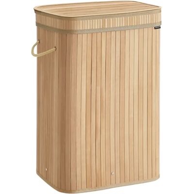SONGMICS Cesto Ropa Sucia con Tapa, Cesta Ropa Sucia de Bambú, Bolsa Interior Extraíble y Lavable a Máquina, con Asas, 72 L/150 L, para Lavandería, Dormitorio, Sala de Estar, Beige Natural SONGMICS Cesto Ropa Sucia con Tapa, Cesta Ropa Sucia de Bambú, Bolsa Interior Extraíble y Lavable a Máquina, con Asas, 72 L/150 L, para Lavandería, Dormitorio, Sala de Estar, Beige Natural