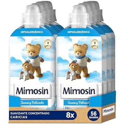 NONE PACK de 8 - Mimosín suavizante concentrado hipoalergénico Suave y Delicado Caricias 8 botellas de 56 dosis NONE PACK de 8 - Mimosín suavizante concentrado hipoalergénico Suave y Delicado Caricias 8 botellas de 56 dosis