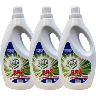 Ninguno BR 2 - Detergente Líquido BR2 - Ropa Blanca Y De Color - Gel Activo Pack 3 x 42 - 126 Lavados, 9 Litros - Sin Frotar Limpieza Total Ninguno BR 2 - Detergente Líquido BR2 - Ropa Blanca Y De Color - Gel Activo Pack 3 x 42 - 126 Lavados, 9 Litros - Sin Frotar Limpieza Total