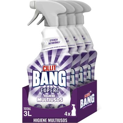 Cillit Bang - Spray Higiene y Lejía Baño, Pack 4 Sprays de 750ml Cillit Bang - Spray Higiene y Lejía Baño, Pack 4 Sprays de 750ml