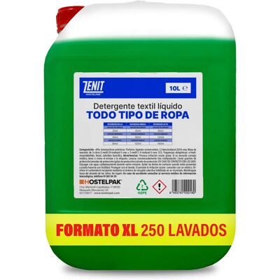 Ninguno Hostelpak 10 l Detergente líquido Todo tipo de ropa 250 lavados jabon lavadora detergente liquido lavadora Ninguno Hostelpak 10 l Detergente líquido Todo tipo de ropa 250 lavados jabon lavadora detergente liquido lavadora