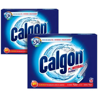 Calgon Powerball Pastillas - Antical para la Lavadora, Elimina Olores y Suciedad - 60 pastillas Calgon Powerball Pastillas - Antical para la Lavadora, Elimina Olores y Suciedad - 60 pastillas