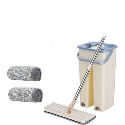 Ninguno Fregona plana con almohadillas de microfibra y cubo para escurrirla, Limpieza de suelo, uso húmedo o seco en baldosas laminadas de madera dura,envio desde España Ninguno Fregona plana con almohadillas de microfibra y cubo para escurrirla, Limpieza de suelo, uso húmedo o seco en baldosas laminadas de madera dura,envio desde España