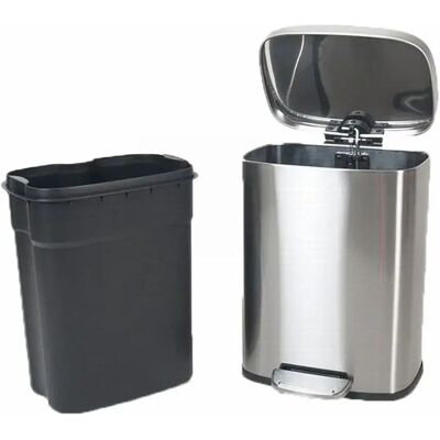 Ninguno Gerimport Papelera Cubo Basura Metalizado Pedal 12 Litros - Resistente Ninguno Gerimport Papelera Cubo Basura Metalizado Pedal 12 Litros - Resistente