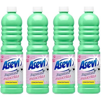 Asevi Fregasuelos Concentrado Mascotas, Pack Ahorro 4x1L, Perfume Duradero con Aroma Fresco, Elimina Malos Olores, Limpiasuelos con pH Neutro para Todo Tipo de Suelos Asevi Fregasuelos Concentrado Mascotas, Pack Ahorro 4x1L, Perfume Duradero con Aroma Fresco, Elimina Malos Olores, Limpiasuelos con pH Neutro para Todo Tipo de Suelos