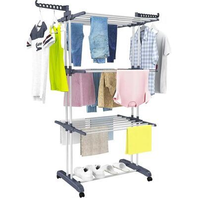 Ninguno Tendedero a Pie, Tendedero de 4 Niveles, Tendederos Plegables Vertical con Ruedas, Acero Inoxidable,Tendal para Exterior y Interiores, Gris Ninguno Tendedero a Pie, Tendedero de 4 Niveles, Tendederos Plegables Vertical con Ruedas, Acero Inoxidable,Tendal para Exterior y Interiores, Gris