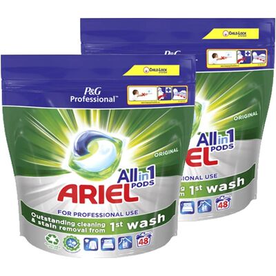 Ninguno Ariel Professional Cápsulas Todo en Uno – Pack de 96 Lavados (48 x 2) – Poder Antimanchas y Limpieza Profunda para Ropa Impecable Ninguno Ariel Professional Cápsulas Todo en Uno – Pack de 96 Lavados (48 x 2) – Poder Antimanchas y Limpieza Profunda para Ropa Impecable
