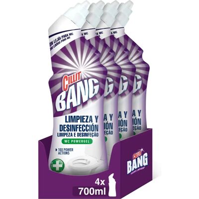 Cillit Bang Limpiador WC Powergel Limpieza y Desinfección 700 ml, Pack de 4 unidades Cillit Bang Limpiador WC Powergel Limpieza y Desinfección 700 ml, Pack de 4 unidades