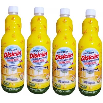 Disiclín Citron Limpiador Multisuperficies Concentrado 1000ml (Pack 4x1L) - Disiclin Para una Higiene Total, Super Perfumado, pH Neutro, Con Bioalcohol, Sin Lejía, Protección Natural con Citronela, Disiclín Citron Limpiador Multisuperficies Concentrado 1000ml (Pack 4x1L) - Disiclin Para una Higiene Total, Super Perfumado, pH Neutro, Con Bioalcohol, Sin Lejía, Protección Natural con Citronela,