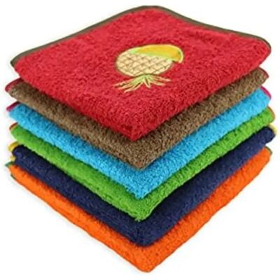 Ninguno Paños de Cocina de Algodón 550g - Bordados de Frutas, Elegantes y Absorbentes Algodón Rizo (50x50 Cm) Pack 6 Paños-GADETEX Ninguno Paños de Cocina de Algodón 550g - Bordados de Frutas, Elegantes y Absorbentes Algodón Rizo (50x50 Cm) Pack 6 Paños-GADETEX