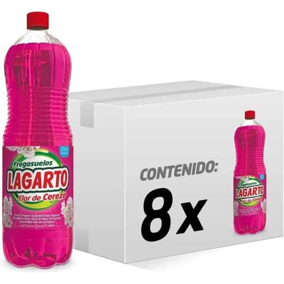 Lagarto Caja 8 botellas de Fregasuelos aroma Flor De Cerezo - caja 8 botellas. PH neutro Lagarto Caja 8 botellas de Fregasuelos aroma Flor De Cerezo - caja 8 botellas. PH neutro