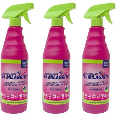Ninguno EL MILAGRITO Pack 3 Desengrasante 750ml Pistola Ninguno EL MILAGRITO Pack 3 Desengrasante 750ml Pistola