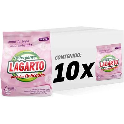 Lagarto Ecopack Detergente en polvo PRENDAS DELICADAS , Lavado a mano. Paquete de 10 x 400gr - Total 4000 gr Lagarto Ecopack Detergente en polvo PRENDAS DELICADAS , Lavado a mano. Paquete de 10 x 400gr - Total 4000 gr