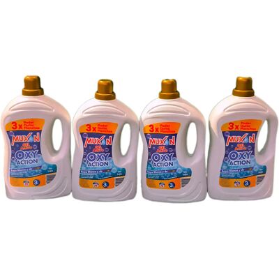 Ninguno DETERGENTE GEL ACTIVO OXY ACTION CON SUAVIZANTE,LIMPIEZA IMPECABLE . 3L PACK DE 4 UNI Ninguno DETERGENTE GEL ACTIVO OXY ACTION CON SUAVIZANTE,LIMPIEZA IMPECABLE . 3L PACK DE 4 UNI