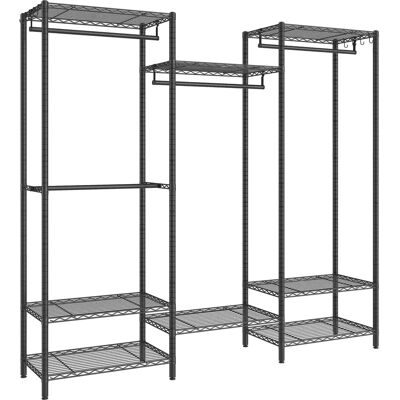 SONGMICS Armario de Ropa, Armario de Metal con Estantes Ajustables, Barras para Colgar y Ganchos, Duradero, Perchero Separable, Negro Tinta/Blanco Nube SONGMICS Armario de Ropa, Armario de Metal con Estantes Ajustables, Barras para Colgar y Ganchos, Duradero, Perchero Separable, Negro Tinta/Blanco Nube