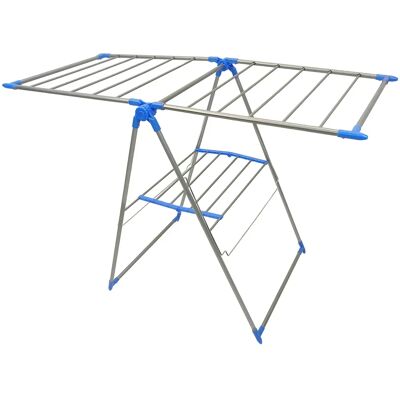 T-LoVendo Tendedero Plegable Metálico con Alas para Tender Ropa Ajustable en 3 Alturas Amplio Espacio para Secar T-LoVendo Tendedero Plegable Metálico con Alas para Tender Ropa Ajustable en 3 Alturas Amplio Espacio para Secar