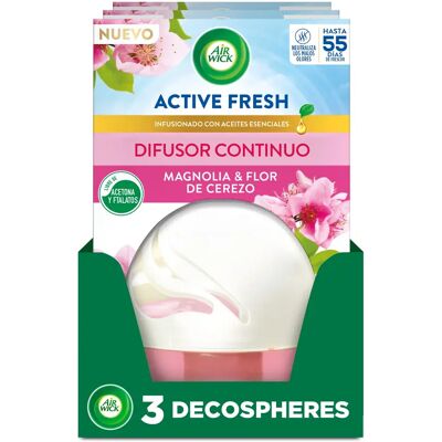 Air Wick - Ambientador Decosphere Magnolia, Algodón, Mango, Pack 3 6 Unidades, Elimina Malos Olores, Líquido, Hogar y Coche Air Wick - Ambientador Decosphere Magnolia, Algodón, Mango, Pack 3 6 Unidades, Elimina Malos Olores, Líquido, Hogar y Coche