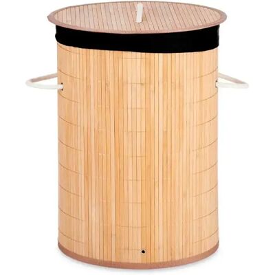 NONE Factory Cuadros - Pongotodo Bambú Redondo - Cesta Ropa Sucia 37x37x50 Cm - Organización del Hogar NONE Factory Cuadros - Pongotodo Bambú Redondo - Cesta Ropa Sucia 37x37x50 Cm - Organización del Hogar
