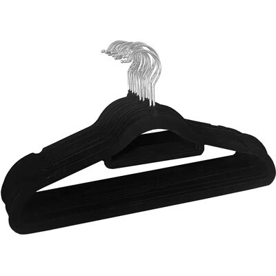 Perchas de Terciopelo Antideslizantes con Gancho Giratorio 360° Nyana Home – Packs de 30/50/100 Unidades – Perchas Delgadas para Ropa – Colores: Gris, Negro o Rosa Perchas de Terciopelo Antideslizantes con Gancho Giratorio 360° Nyana Home – Packs de 30/50/100 Unidades – Perchas Delgadas para Ropa – Colores: Gris, Negro o Rosa