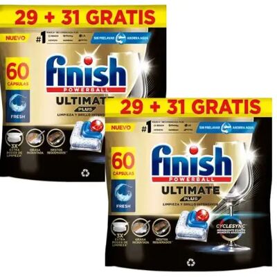 Ninguno FINISH Detergente Lavavajillas en capsulas Powerball Ultimate Plus Fresh - Pack AHORRO - 120 Dosis (2X60 dosis) Ninguno FINISH Detergente Lavavajillas en capsulas Powerball Ultimate Plus Fresh - Pack AHORRO - 120 Dosis (2X60 dosis)