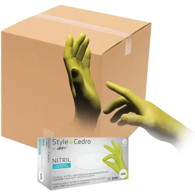 AMpri - Nitrilo libre de polvo - 100 por caja - 10 paquetes - Guantes AMpri - Nitrilo libre de polvo - 100 por caja - 10 paquetes - Guantes