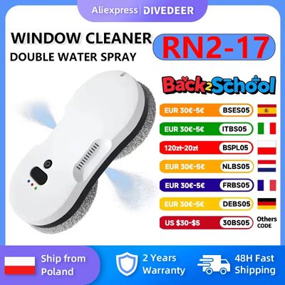 DIVEDEER-máquina limpiadora de ventanas con pulverizador bidireccional, gran succión, inteligente, automática, para el hogar, limpiador de ventanas de vidrio de gran altura DIVEDEER-máquina limpiadora de ventanas con pulverizador bidireccional, gran succión, inteligente, automática, para el hogar, limpiador de ventanas de vidrio de gran altura