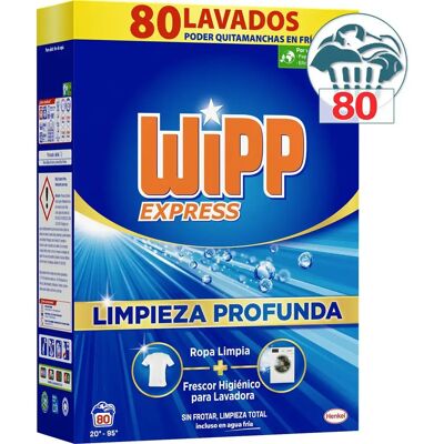 Ninguno Wipp Express - Detergente Polvo Azul para Lavadora, 80 Lavados【ROUA】 Ninguno Wipp Express - Detergente Polvo Azul para Lavadora, 80 Lavados【ROUA】