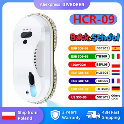 DIVEDEER Limpiador de ventanas para uso doméstico, limpiador de ventanas con un solo spray de agua completamente automático, robot limpiador de ventanas con control remoto DIVEDEER Limpiador de ventanas para uso doméstico, limpiador de ventanas con un solo spray de agua completamente automático, robot limpiador de ventanas con control remoto