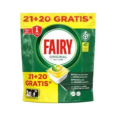 Fairy Original Todo En Uno - Pack de 1o 2 Bolsas de 41 Cápsulas para Lavavajillas (41 Cápsulas o 82 Cápsulas) - Elimina Grasa y Resequedad, Detergente con Aroma Limpio y Fresco Fairy Original Todo En Uno - Pack de 1o 2 Bolsas de 41 Cápsulas para Lavavajillas (41 Cápsulas o 82 Cápsulas) - Elimina Grasa y Resequedad, Detergente con Aroma Limpio y Fresco