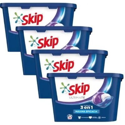 Ninguno Skip Ultimate 3 en 1 Máxima Eficacia Mega Pack de 144 Cápsulas de Detergente para la Ropa Ninguno Skip Ultimate 3 en 1 Máxima Eficacia Mega Pack de 144 Cápsulas de Detergente para la Ropa