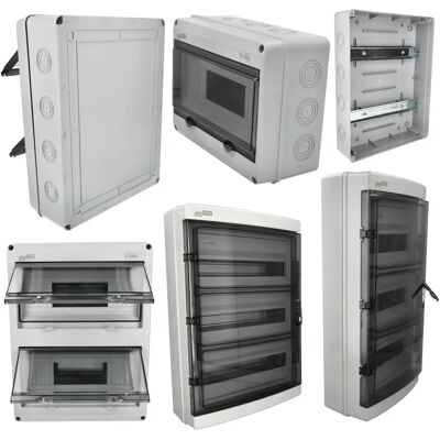 Jandei - Cuadro Eléctrico para Instalación en Exterior con Tapa Translúcida - Modelos para Colocar en Superficie - Modelos 12, 24, 36 y 54 Módulos Jandei - Cuadro Eléctrico para Instalación en Exterior con Tapa Translúcida - Modelos para Colocar en Superficie - Modelos 12, 24, 36 y 54 Módulos