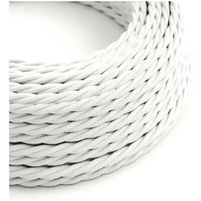 Ledkia Cable Textil Eléctrico Trenzado Blanco Ledkia Cable Textil Eléctrico Trenzado Blanco