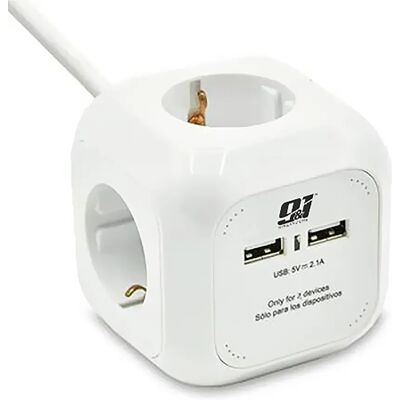 Nine&One Base Cube - 4 enchufes - 2 USB - 1.4 m Cube power strip Nine&One Base Cube - 4 enchufes - 2 USB - 1.4 m Cube power strip