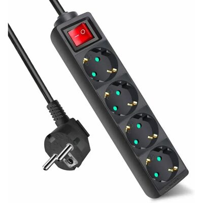 Ninguno Maxia Market - Regleta alargador Electrico de 1,5/3 metros con 2/3/4/5 enchufes e interruptor negro Ninguno Maxia Market - Regleta alargador Electrico de 1,5/3 metros con 2/3/4/5 enchufes e interruptor negro