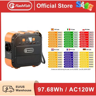 FF Flashfish 230V Mini estación de energía portátil recargable 120W 97.68Wh batería generador Solar banco de energía tipo C para avión FF Flashfish 230V Mini estación de energía portátil recargable 120W 97.68Wh batería generador Solar banco de energía tipo C para avión